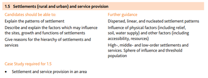 case study on settlement and service provision in an area